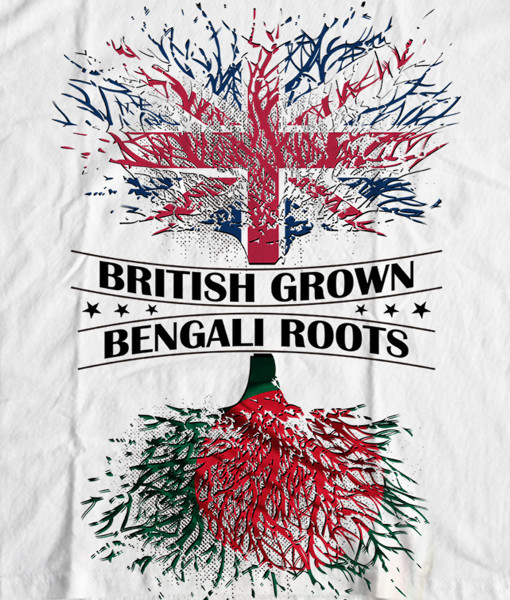 Bengali T-Shirt Company - BTCPAT0001 British Grown Bangladeshi Roots DESIGN